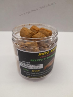 Pelety chytací v Powder Dipu - Halibut - Hmyz/Citrus/Chilli - 16mm - 150g